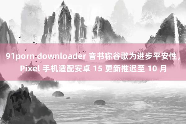 91porn downloader 音书称谷歌为进步平安性，Pixel 手机适配安卓 15 更新推迟至 10 月